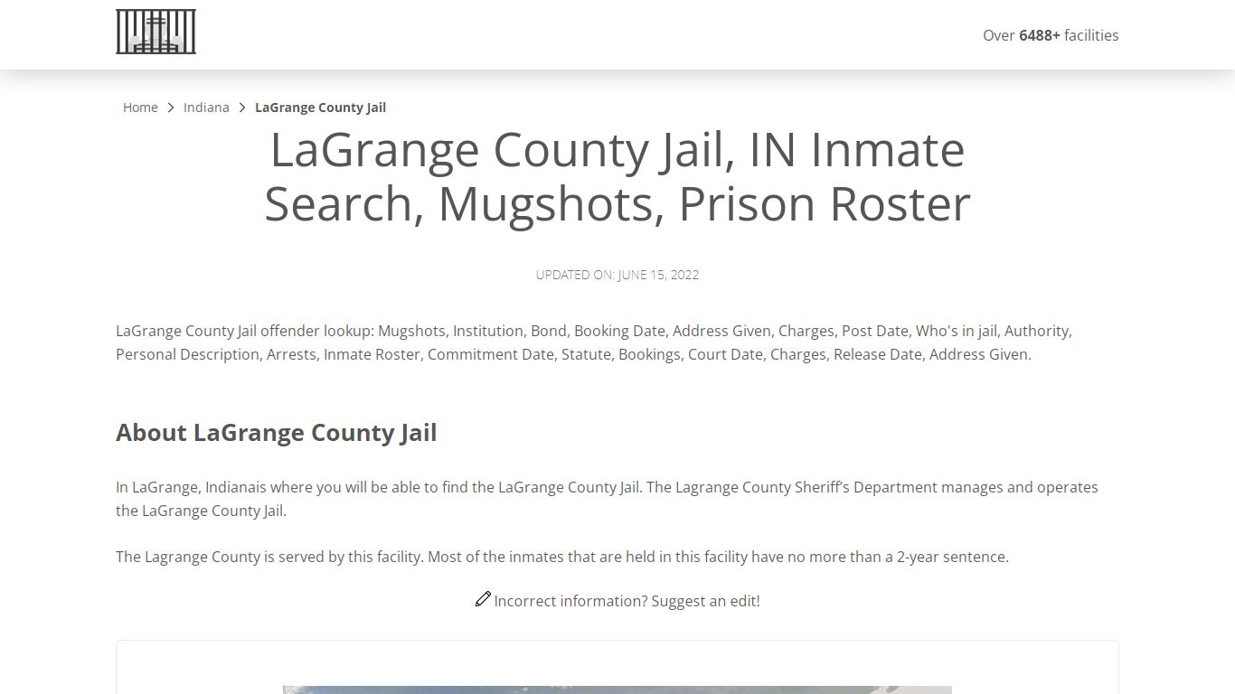 LaGrange County Jail, IN Inmate Search, Mugshots, Prison ...